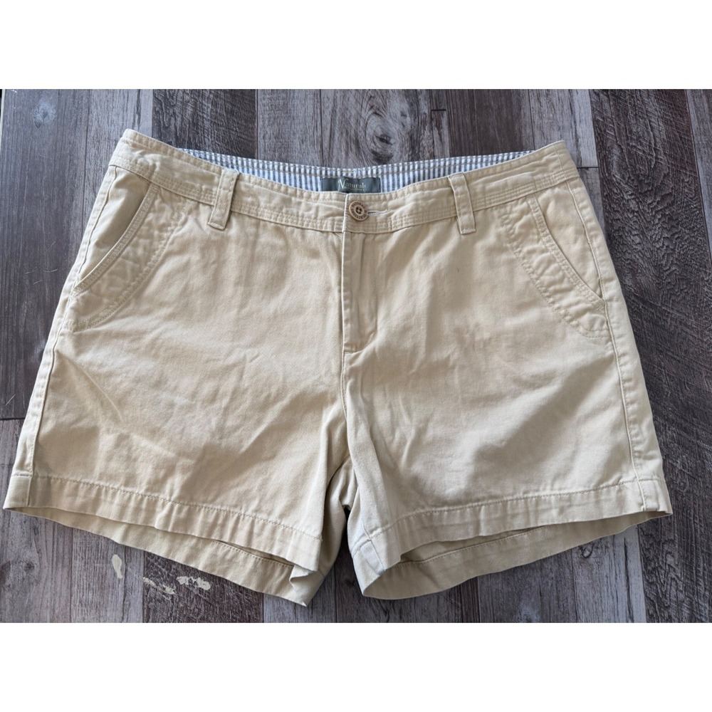 Natural Reflections Chino Shorts‎ Size 12 Khaki Beige Casual Summer Classic